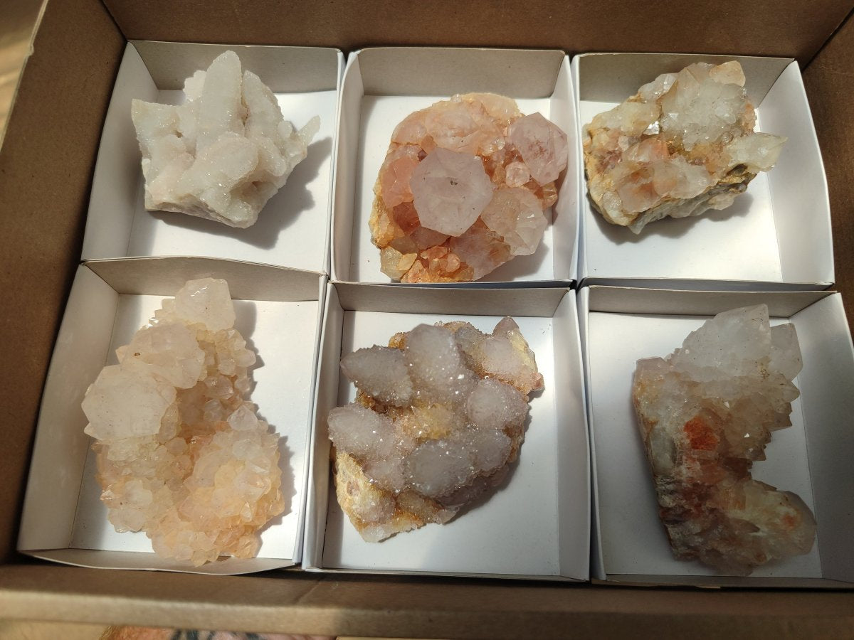 Natural White and Lilac Amethyst Spirit Clusters x 6 From Boekenhouthoek, South Africa