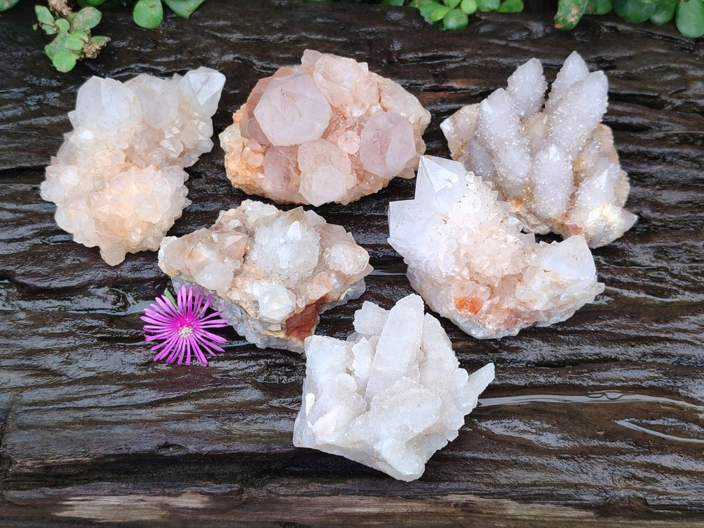 Natural White and Lilac Amethyst Spirit Clusters x 6 From Boekenhouthoek, South Africa