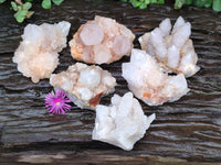 Natural White and Lilac Amethyst Spirit Clusters x 6 From Boekenhouthoek, South Africa