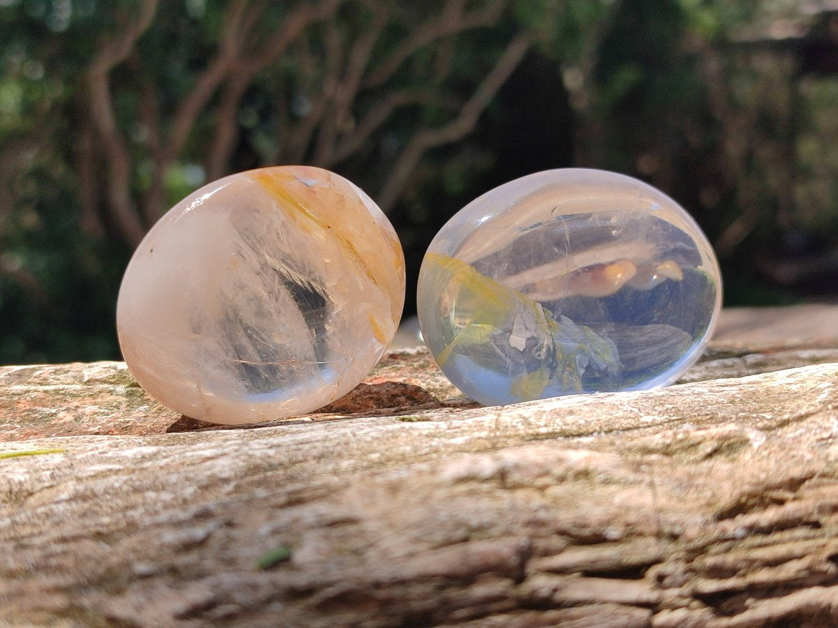 Polished Golden Healer Quartz Crystal Galets x 24 From Ambatofinandrahana, Madagascar