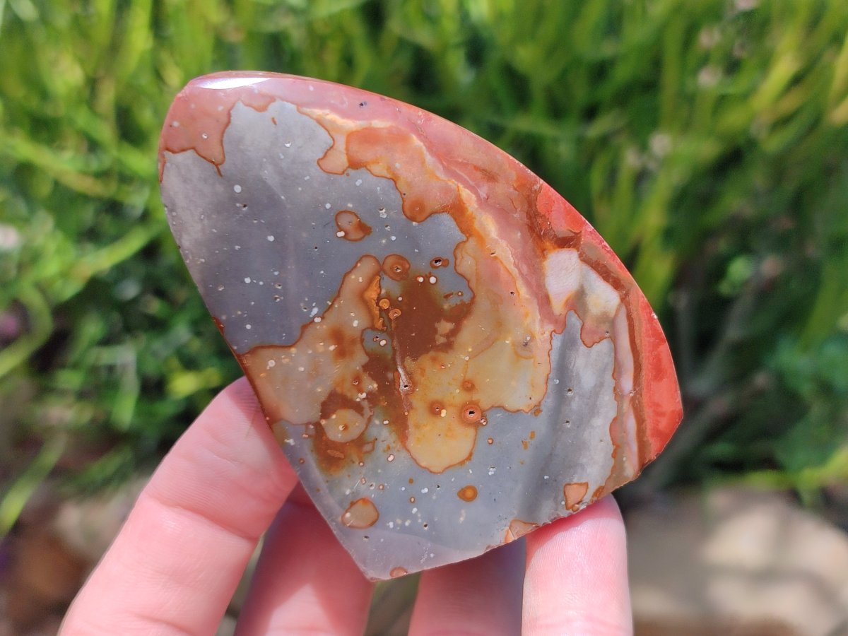 Polished Polychrome Jasper Flame x 12 From NW Coast, Madagascar