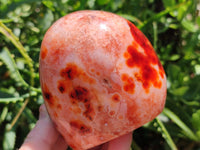 Polished Carnelian Agate Gemstone Standing Free Forms x 2 From Madagascar