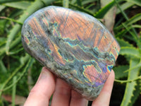 Polished Rare Purple Sunset Flash Labradorite Standing Free Forms x 3 From Madagascar