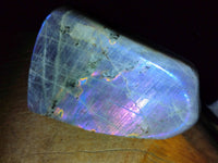 Polished Rare Purple Sunset Flash Labradorite Standing Free Forms x 3 From Madagascar