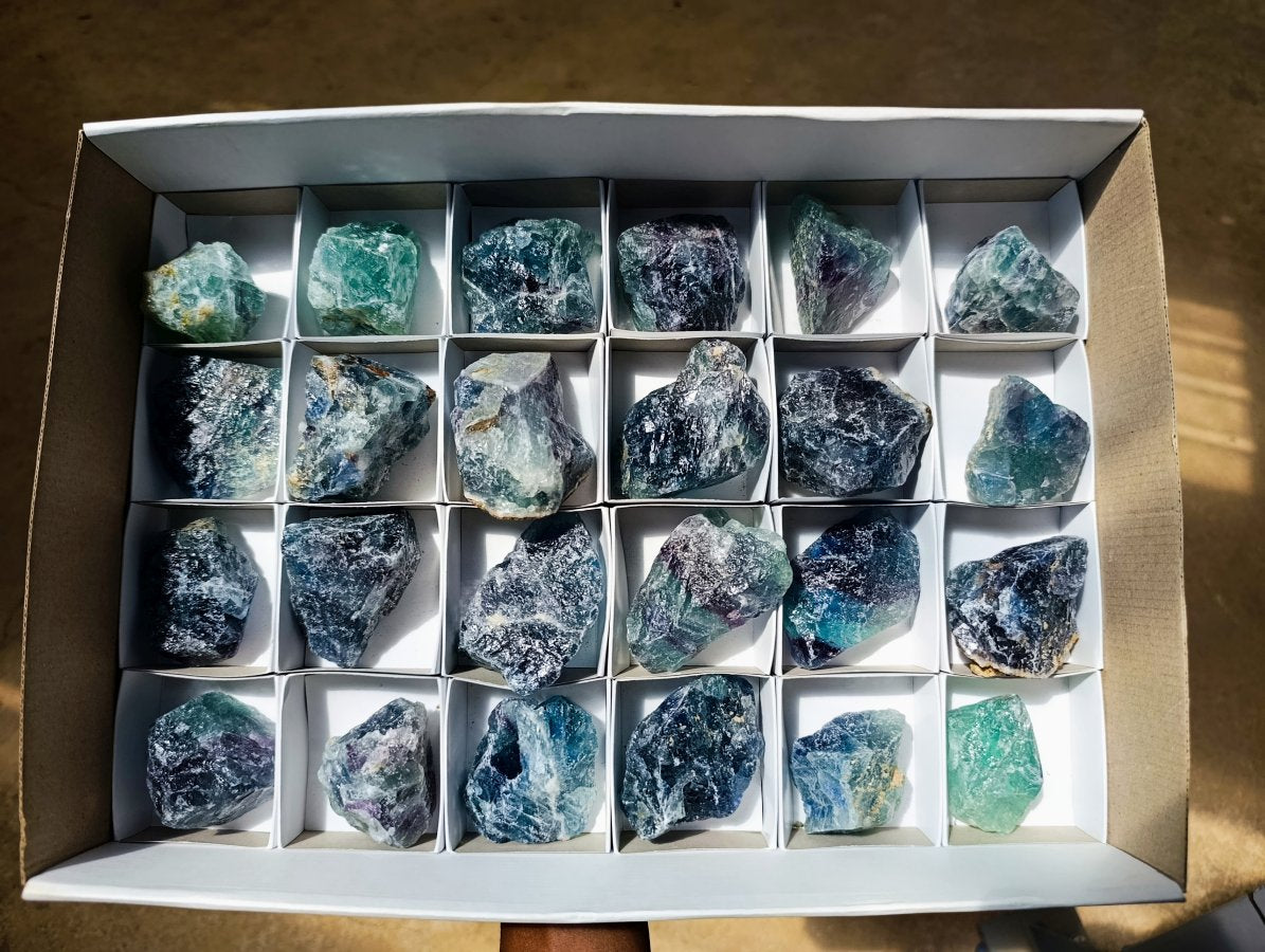 Natural Watermelon Fluorite Cobbed Specimens x 24 From Uis, Namibia