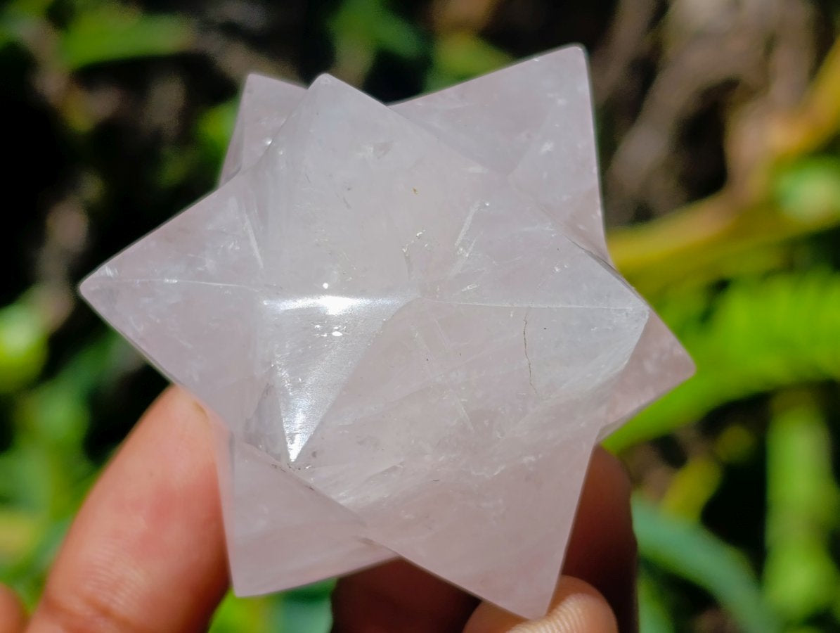 Hand Made Gemmy Rose Quartz Merkabahs x 5 From Madagascar - Toprock Gemstones and Minerals 