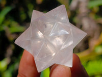 Hand Made Gemmy Rose Quartz Merkabahs x 5 From Madagascar