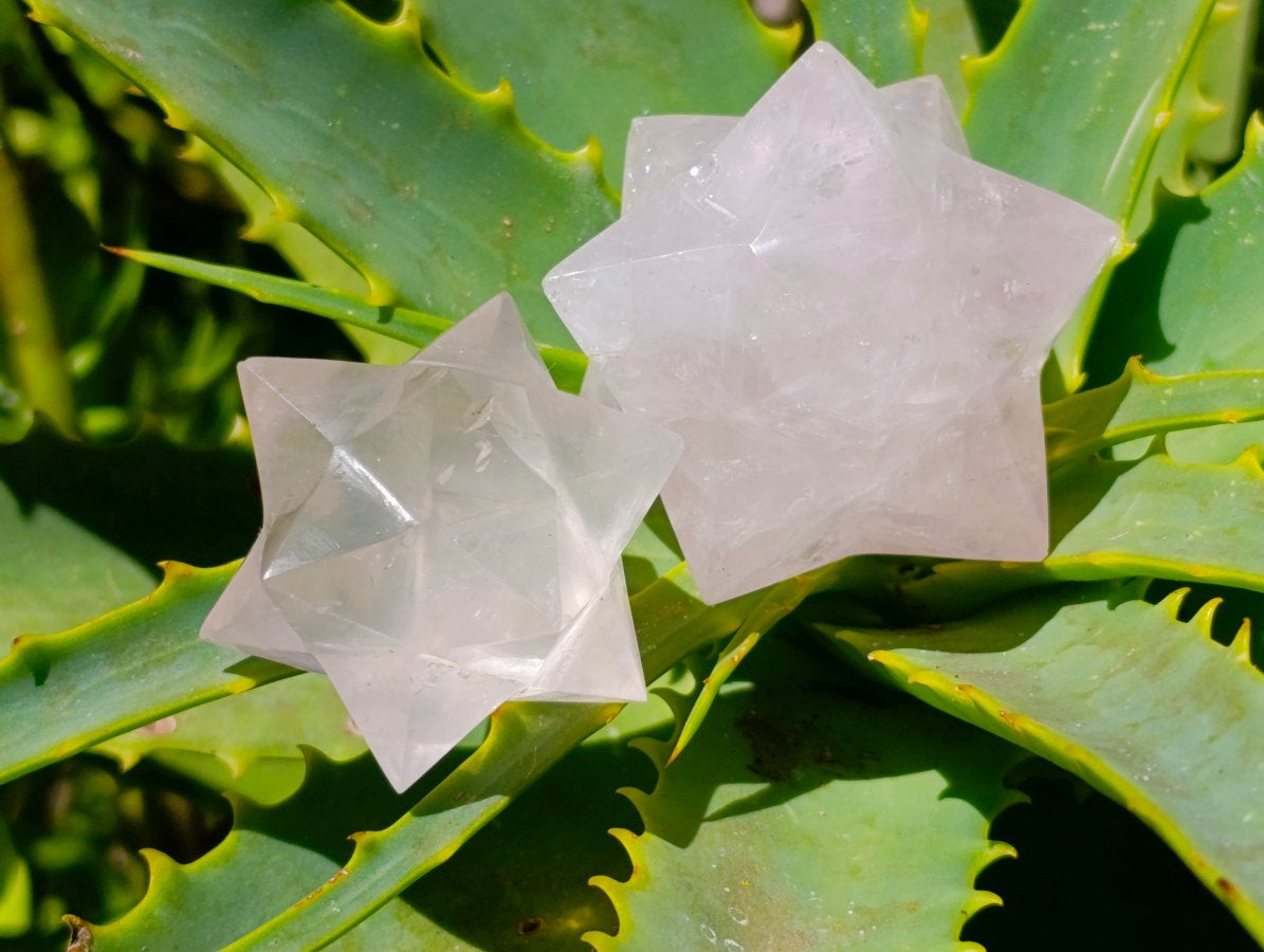 Hand Made Gemmy Rose Quartz Merkabahs x 5 From Madagascar
