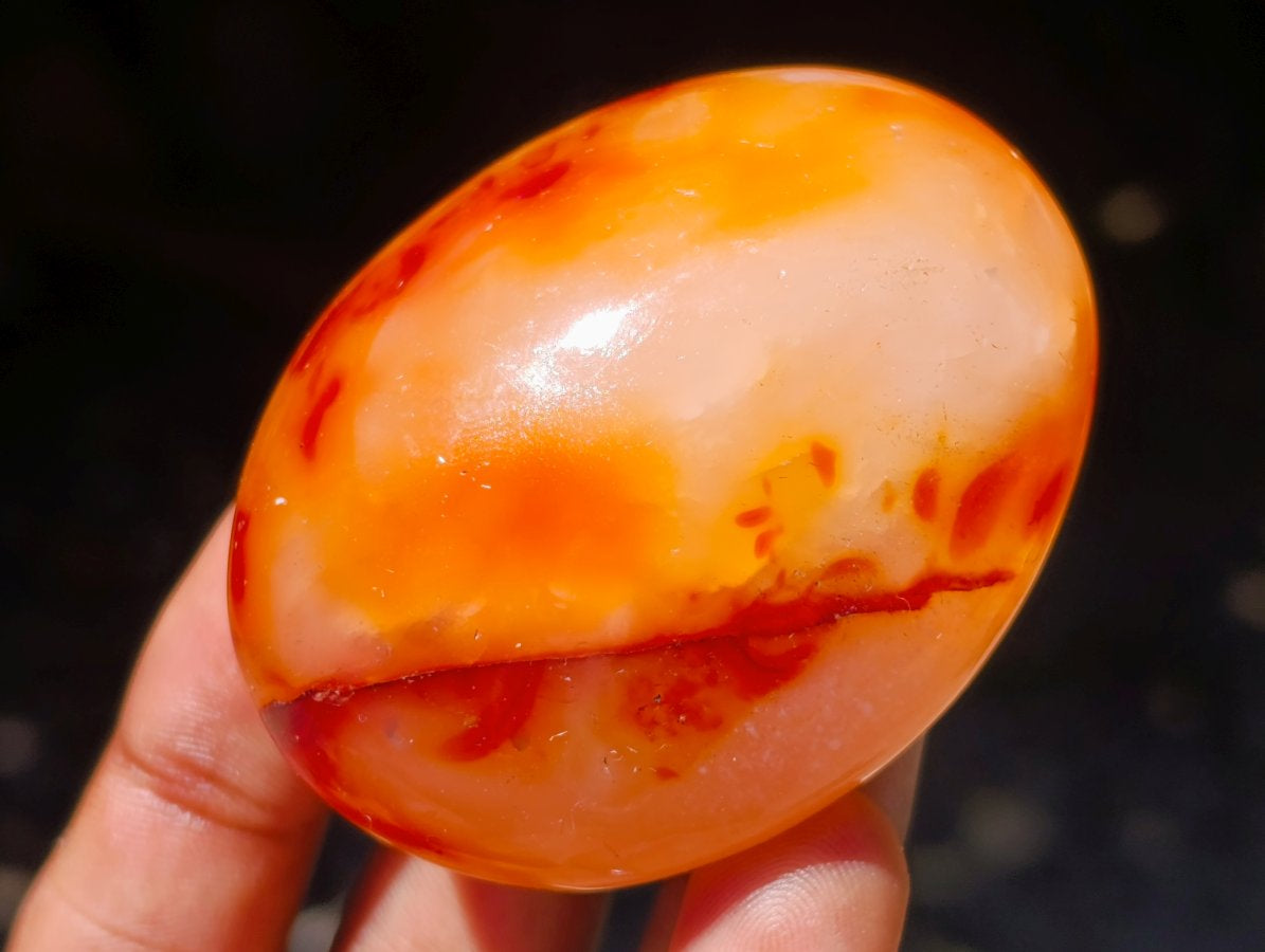 Polished Carnelian Agate Gemstone Galets x 24 From Madagascar