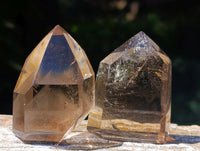 Polished Smokey Window Quartz Crystals x 12 From Madagascar
