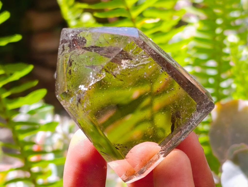 Polished Smokey Window Quartz Crystals x 12 From Madagascar