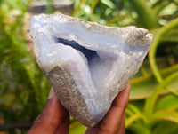 Natural Blue Lace Agate Geode Specimens x 4 From Nsanje, Malawi