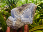 Natural Blue Lace Agate Geode Specimens x 4 From Nsanje, Malawi