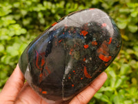 Polished Bloodstone Standing Free Forms x 2 From Swaziland