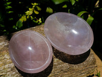 Polished Gemmy Rose Quartz Bowls x 3 From Madagascar