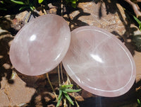 Polished Gemmy Rose Quartz Bowls x 3 From Madagascar