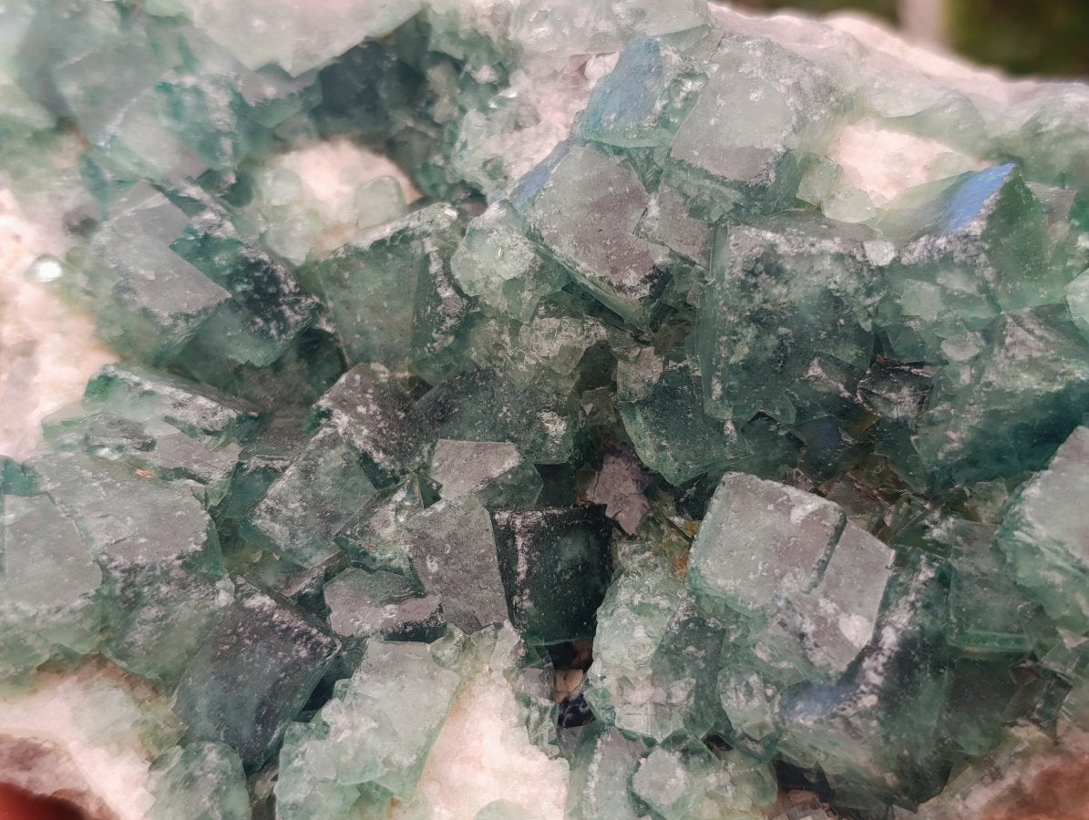Natural Cubic Green Fluorite Cluster Specimen x 2 From Mandrosonoro, Madagascar