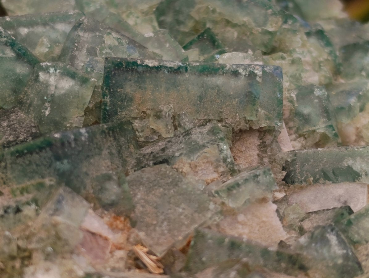 Natural Cubic Green Fluorite Cluster Specimen x 2 From Mandrosonoro, Madagascar