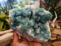 Natural Cubic Green Fluorite Cluster Specimen x 2 From Mandrosonoro, Madagascar