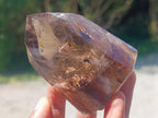 Mixed Polished Smokey Window Quartz Crystals x 4 From Madagascar