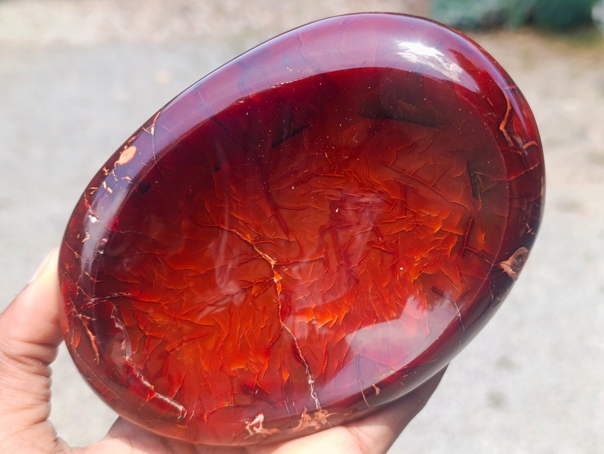 Polished Carnelian Agate Gemstone Bowls x 2 From Madagascar