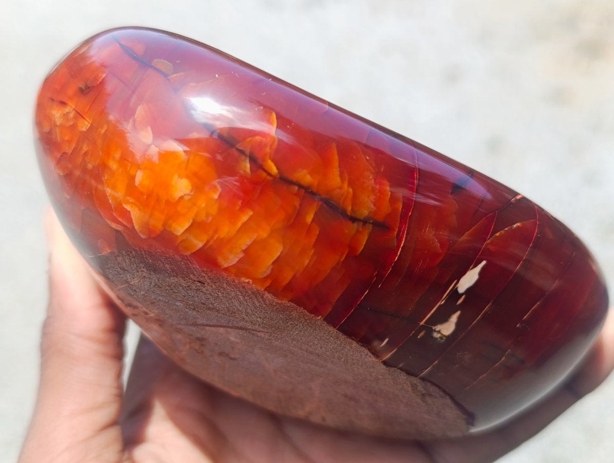 Polished Carnelian Agate Gemstone Bowls x 2 From Madagascar
