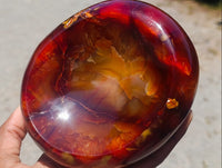 Polished Carnelian Agate Gemstone Bowls x 2 From Madagascar