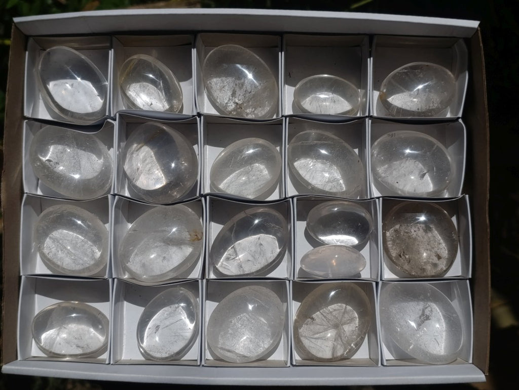 Polished Rock Crystal Galets x 20 From Amoron’i Mania, Madagascar