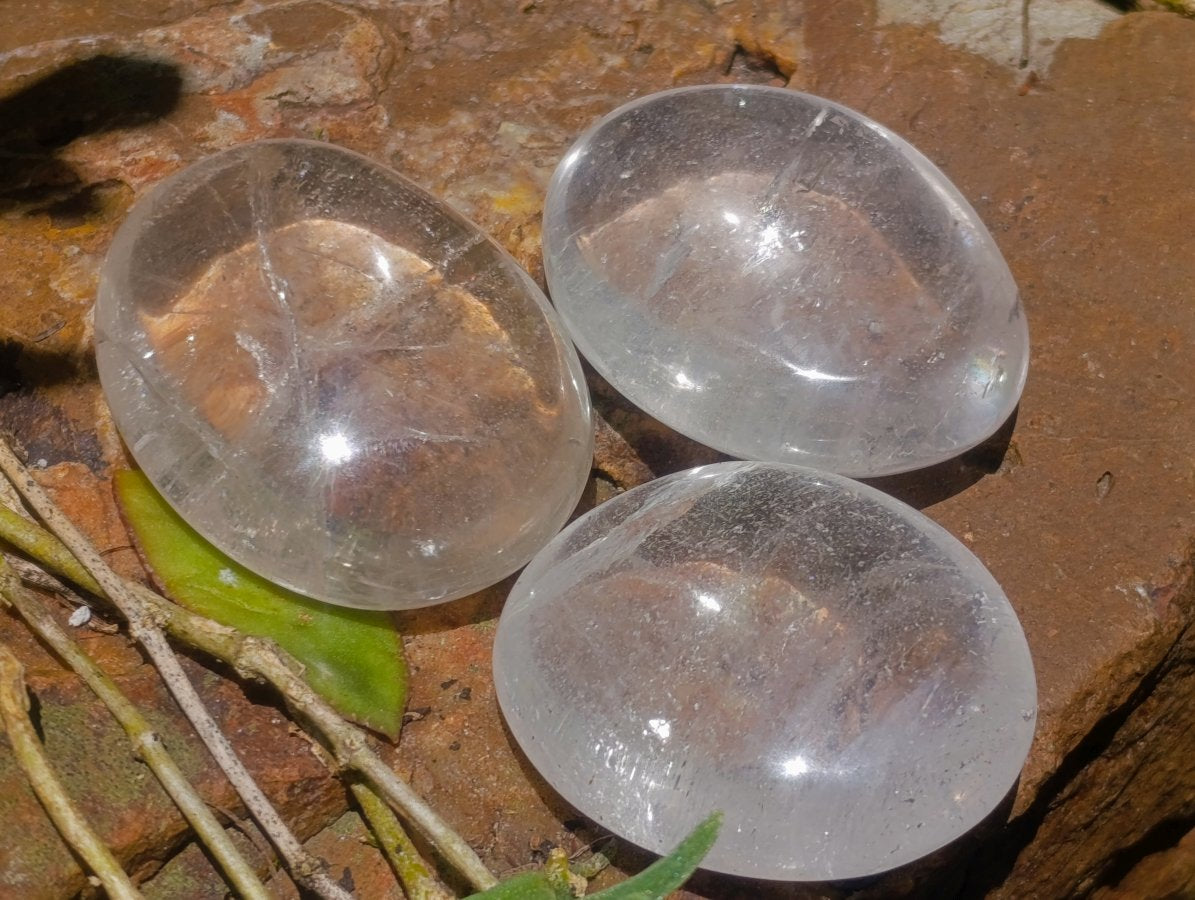 Polished Rock Crystal Galets x 20 From Amoron’i Mania, Madagascar
