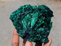 Natural Silky Malachite Specimens x 3 From Kasompe, Congo