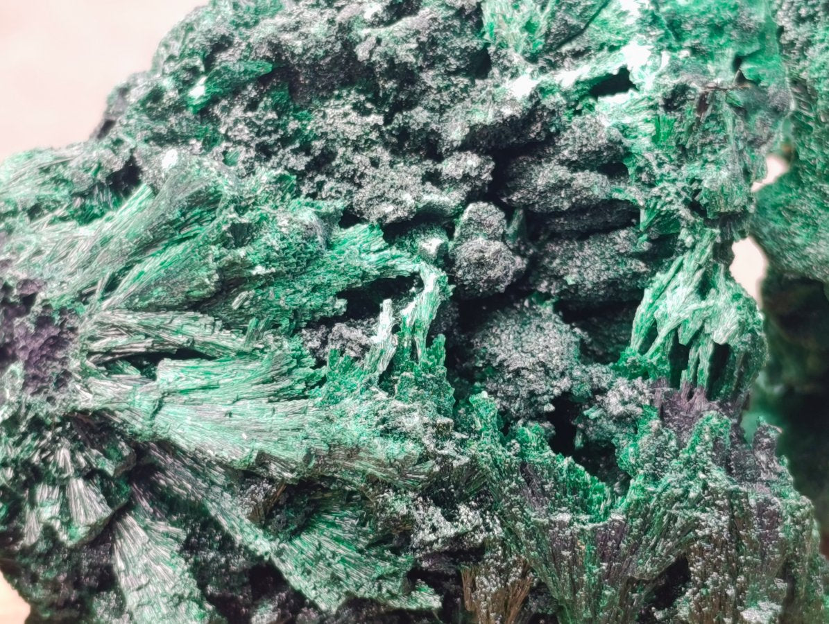 Natural Silky Malachite Specimens x 3 From Kasompe, Congo