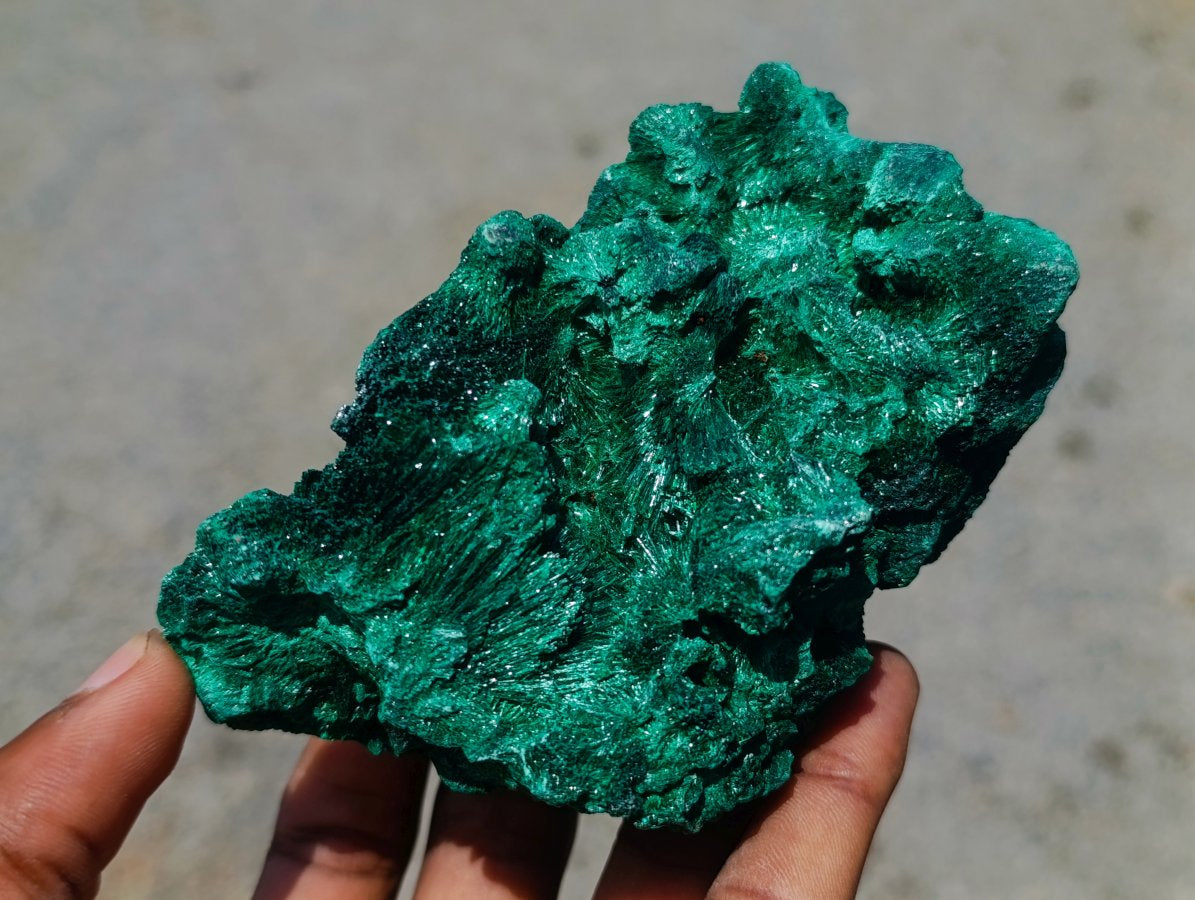 Natural Silky Malachite Specimens x 3 From Kasompe, Congo