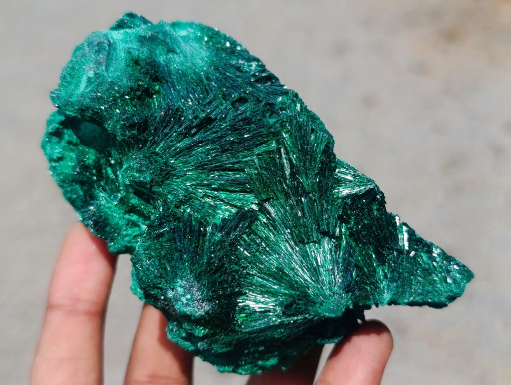 Natural Silky Malachite Specimens x 3 From Kasompe, Congo