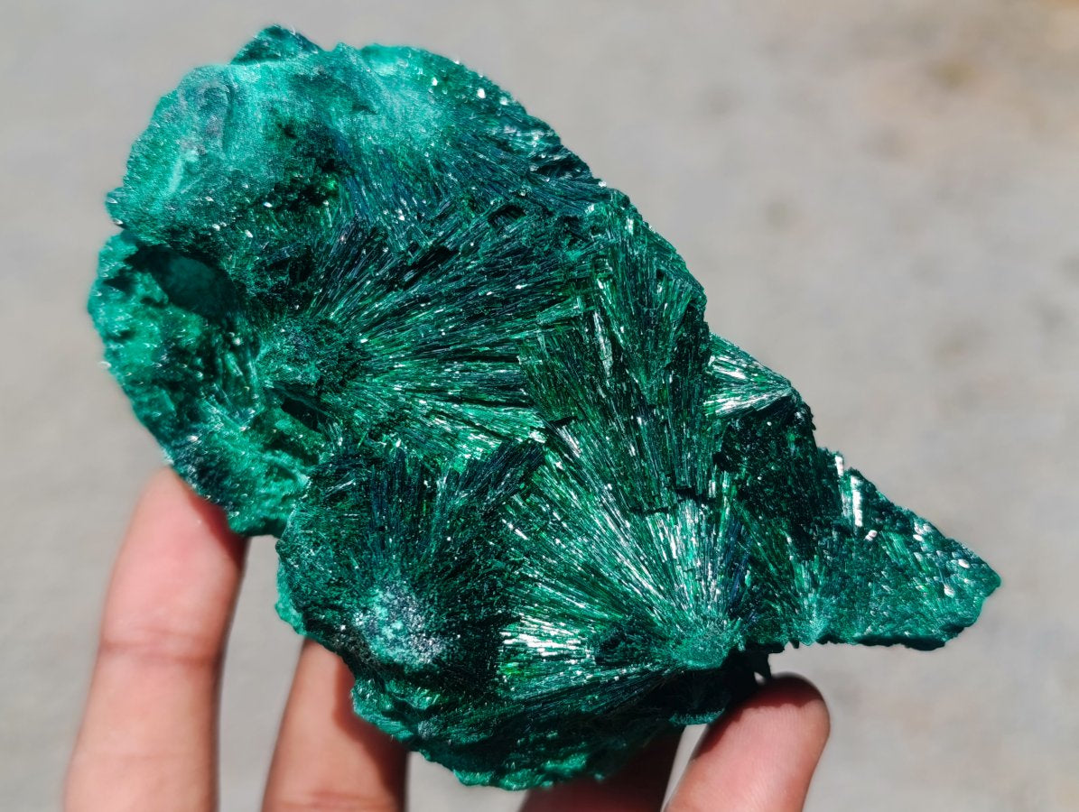 Natural Silky Malachite Specimens x 3 From Kasompe, Congo