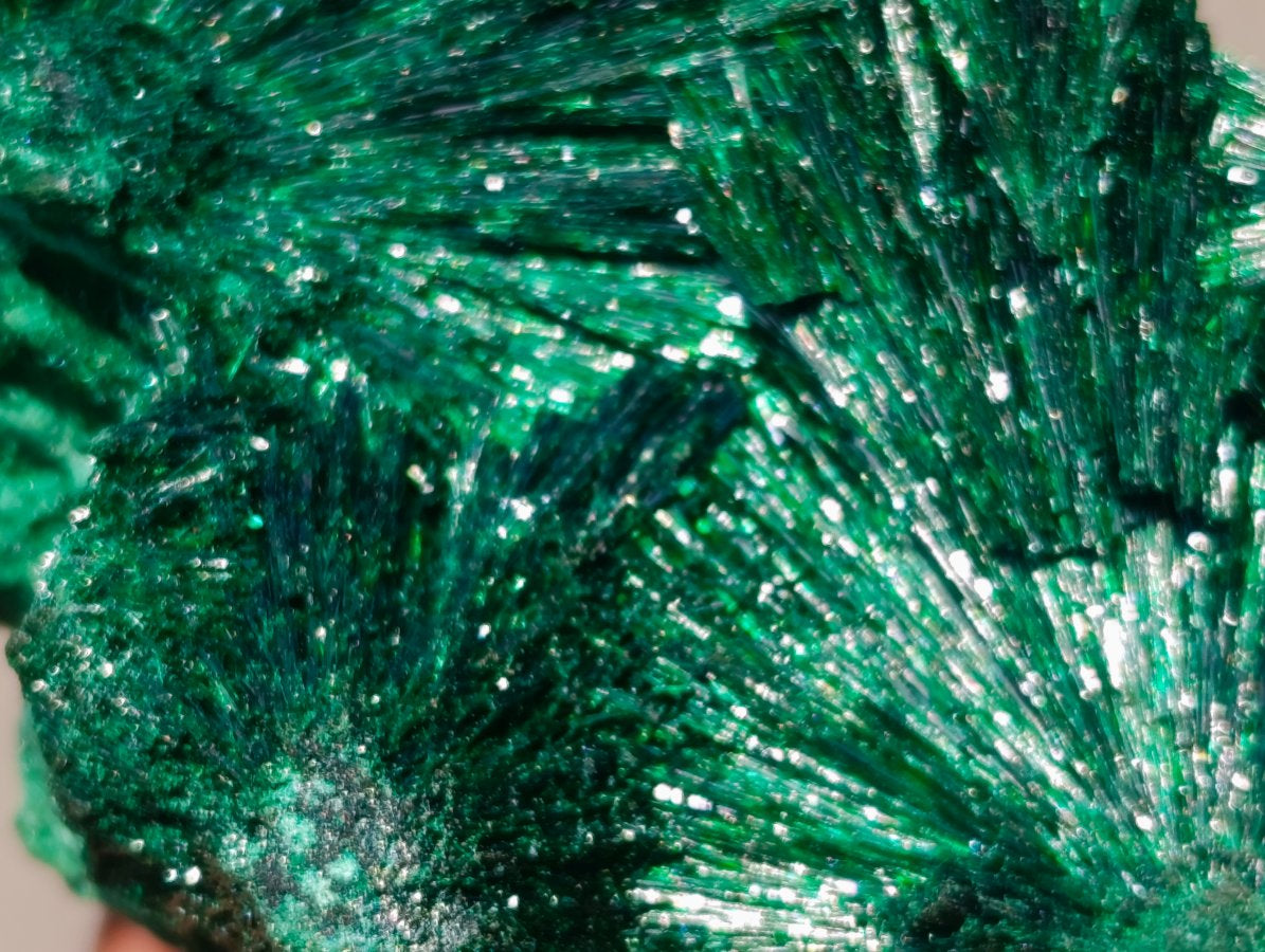 Natural Silky Malachite Specimens x 3 From Kasompe, Congo