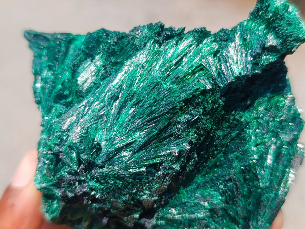 Natural Silky Malachite Specimens x 3 From Kasompe, Congo