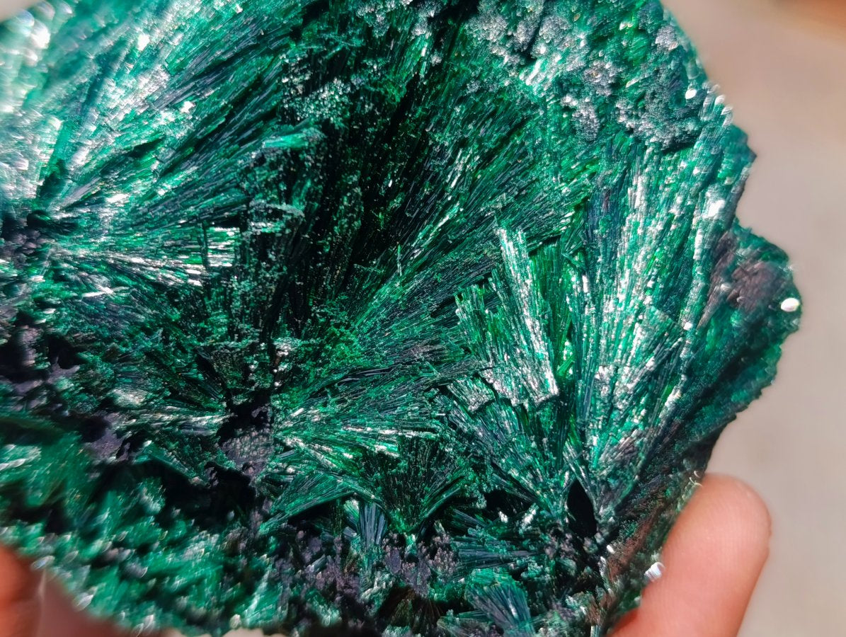 Natural Silky Malachite Specimens x 3 From Kasompe, Congo
