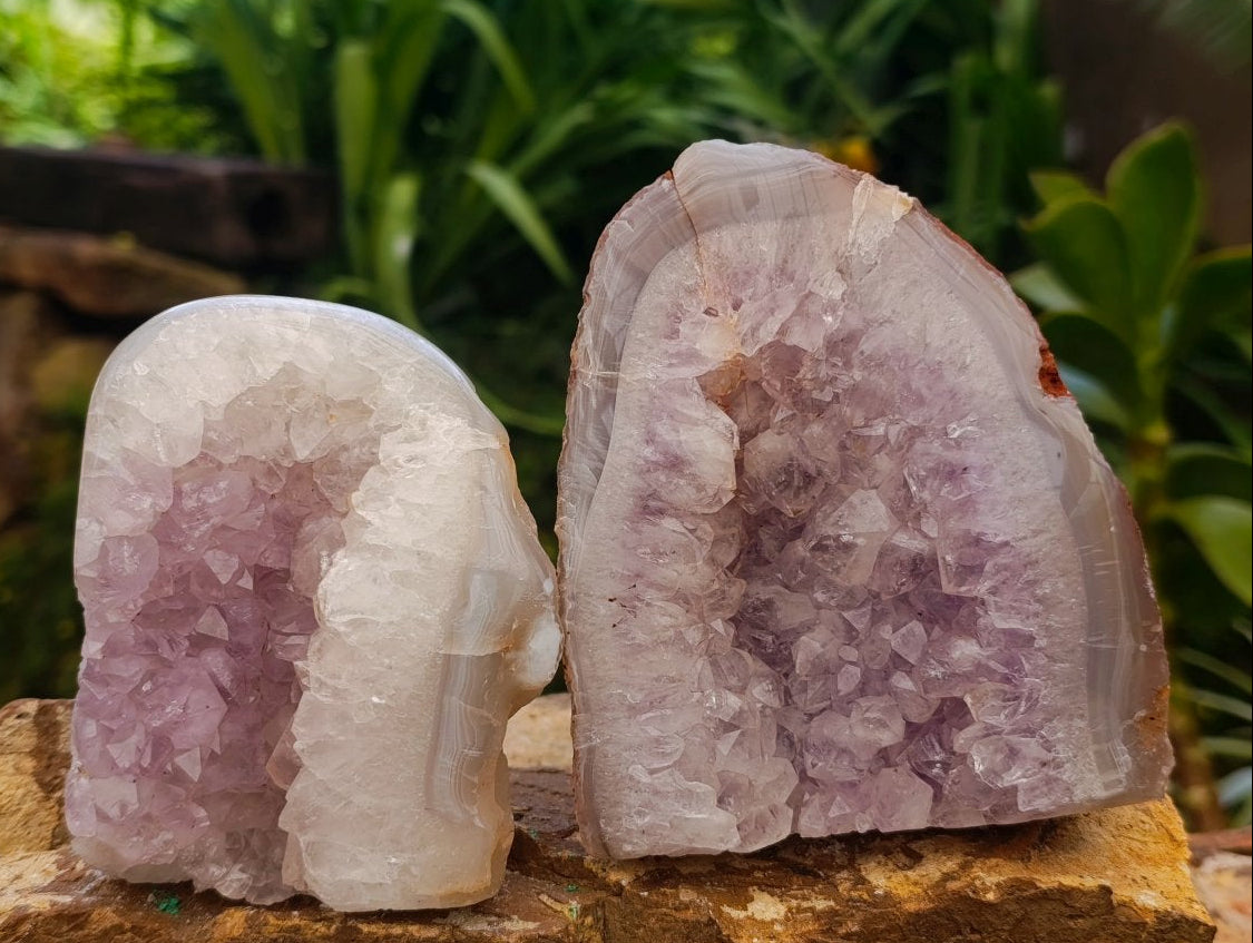 Polished Agate Amethyst Geodes x 4 From Maintirano, Madagascar