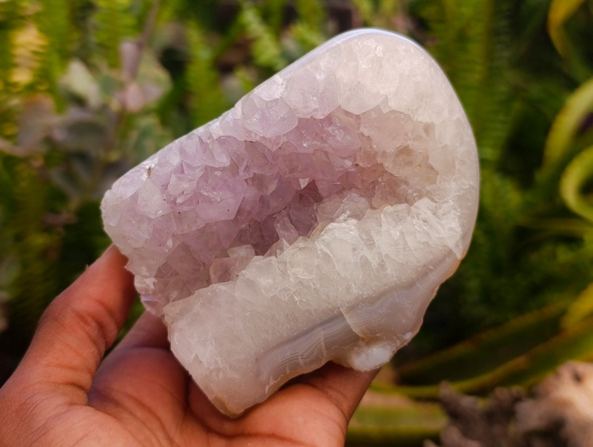 Polished Agate Amethyst Geodes x 4 From Maintirano, Madagascar