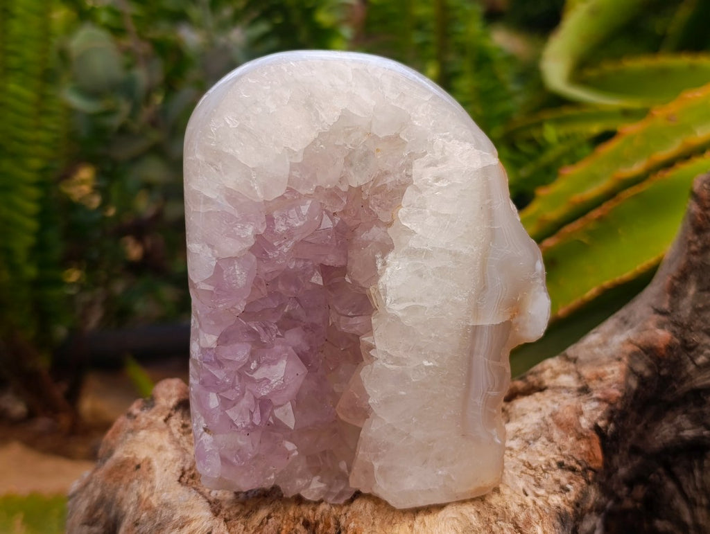 Polished Agate Amethyst Geodes x 4 From Maintirano, Madagascar