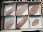 Polished Double Terminated Gemmy Rose Quartz Crystals x 6 From Madagascar - Toprock Gemstones and Minerals 