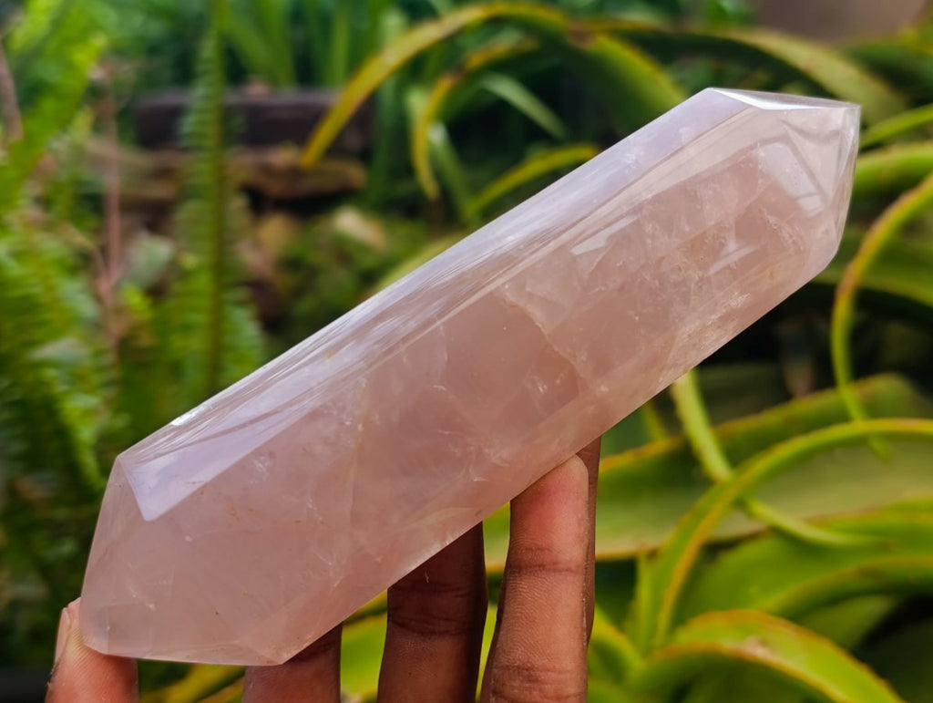 Polished Double Terminated Gemmy Rose Quartz Crystals x 6 From Madagascar - Toprock Gemstones and Minerals 