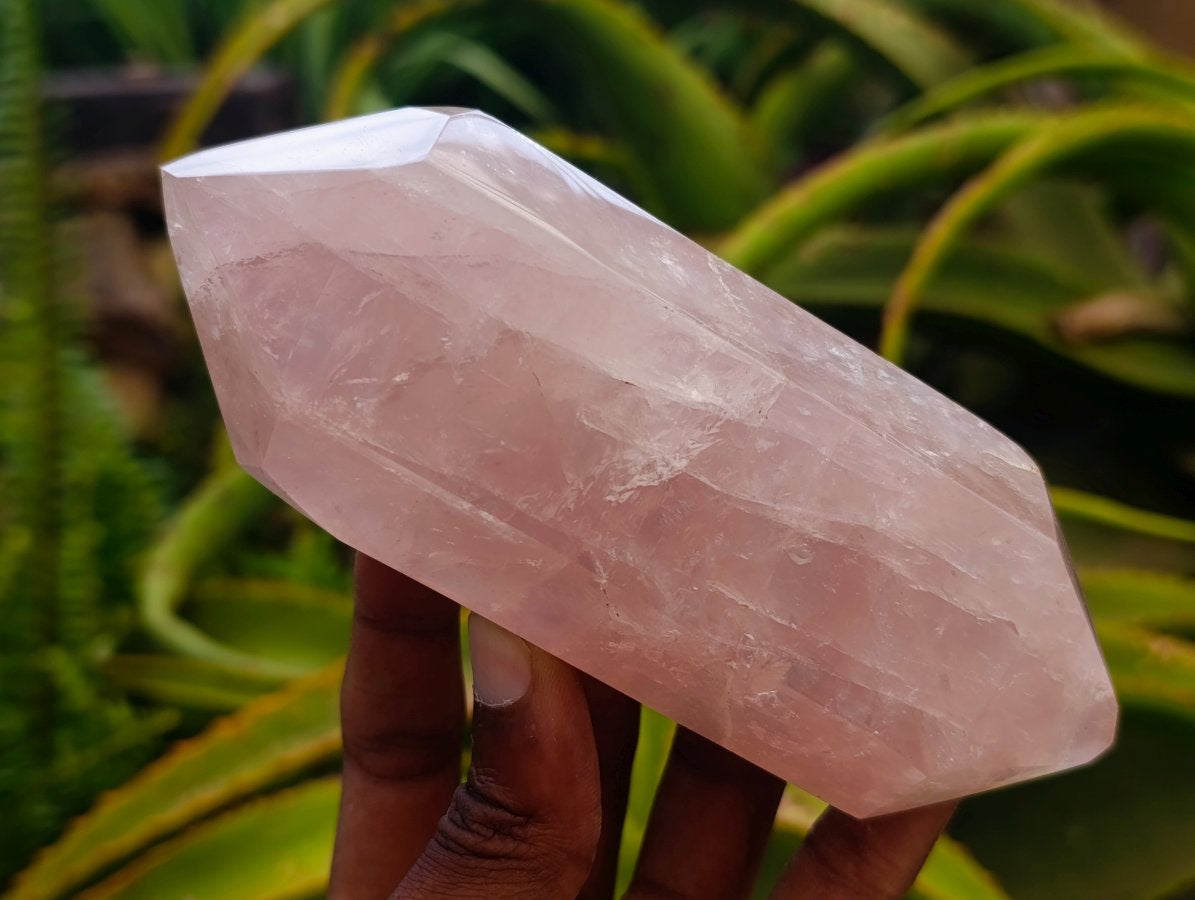 Polished Double Terminated Gemmy Rose Quartz Crystals x 6 From Madagascar - Toprock Gemstones and Minerals 