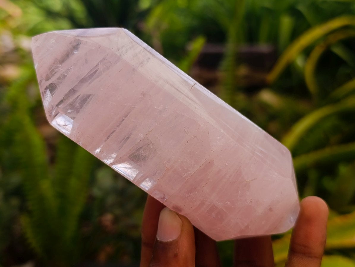 Polished Double Terminated Gemmy Rose Quartz Crystals x 6 From Madagascar