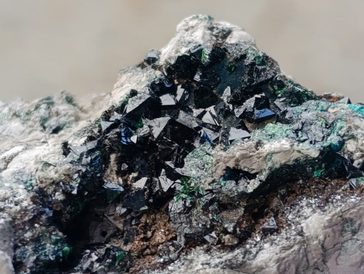 Natural Libethenite Crystals On Dolomite Matrix Specimens x 5 From Shituru, Congo