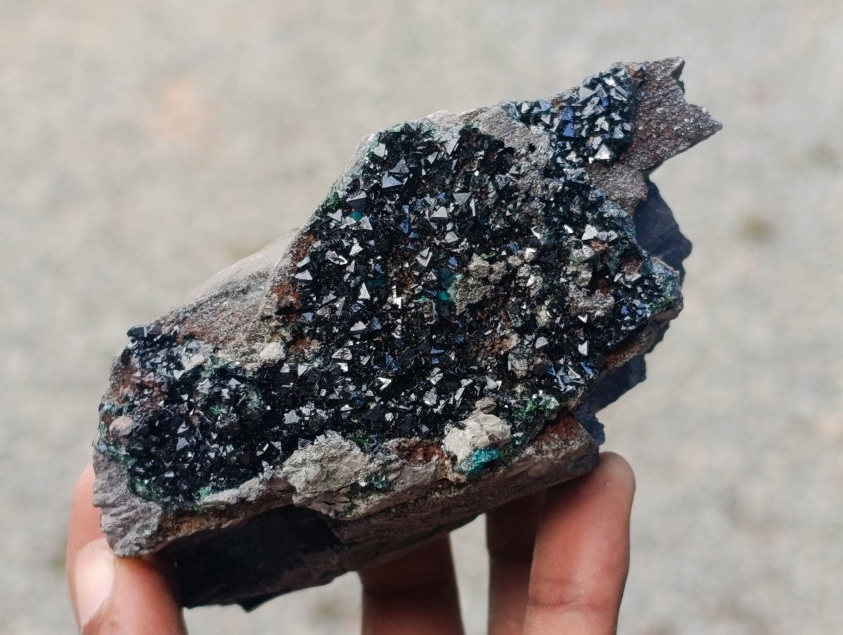 Natural Libethenite Crystals On Dolomite Matrix Specimens x 5 From Shituru, Congo