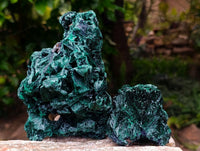 Natural Silky Malachite Specimens x 2 From Kasompe, Congo