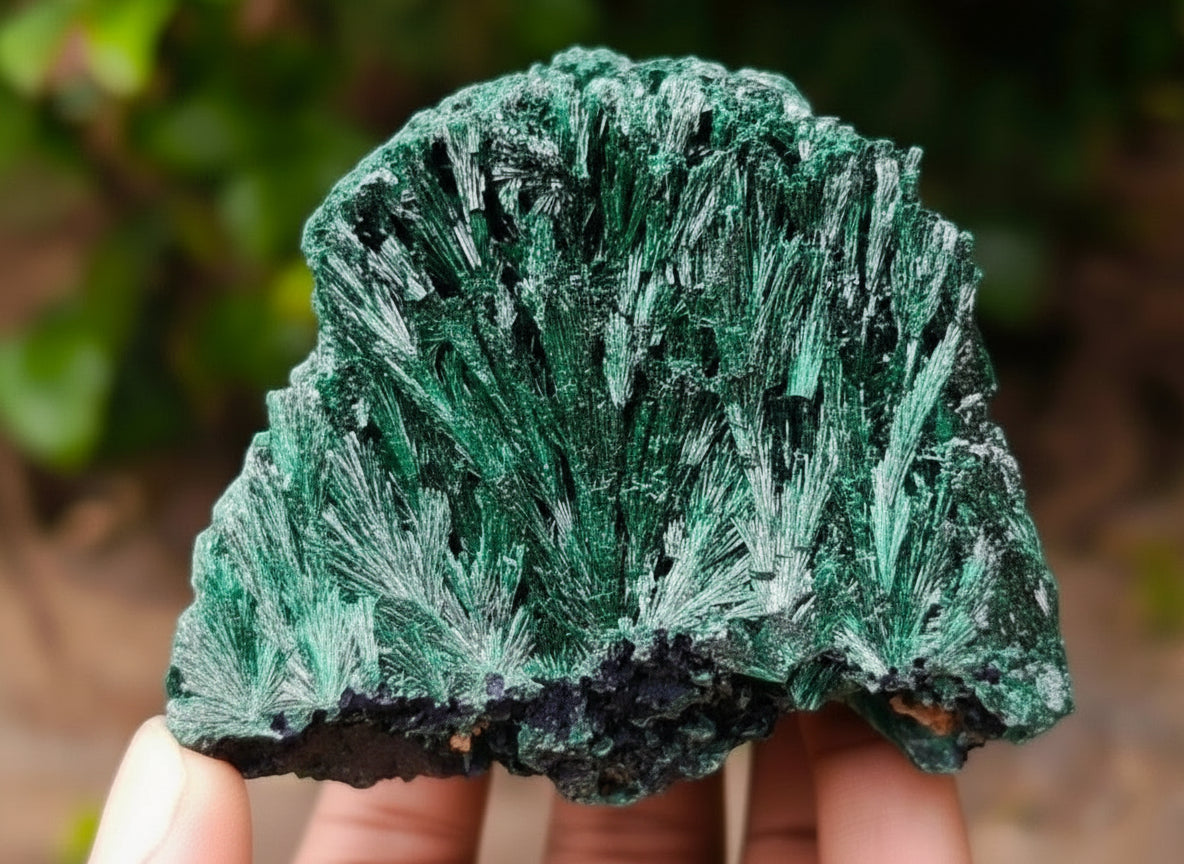 Natural Silky Malachite Specimens x 2 From Kasompe, Congo