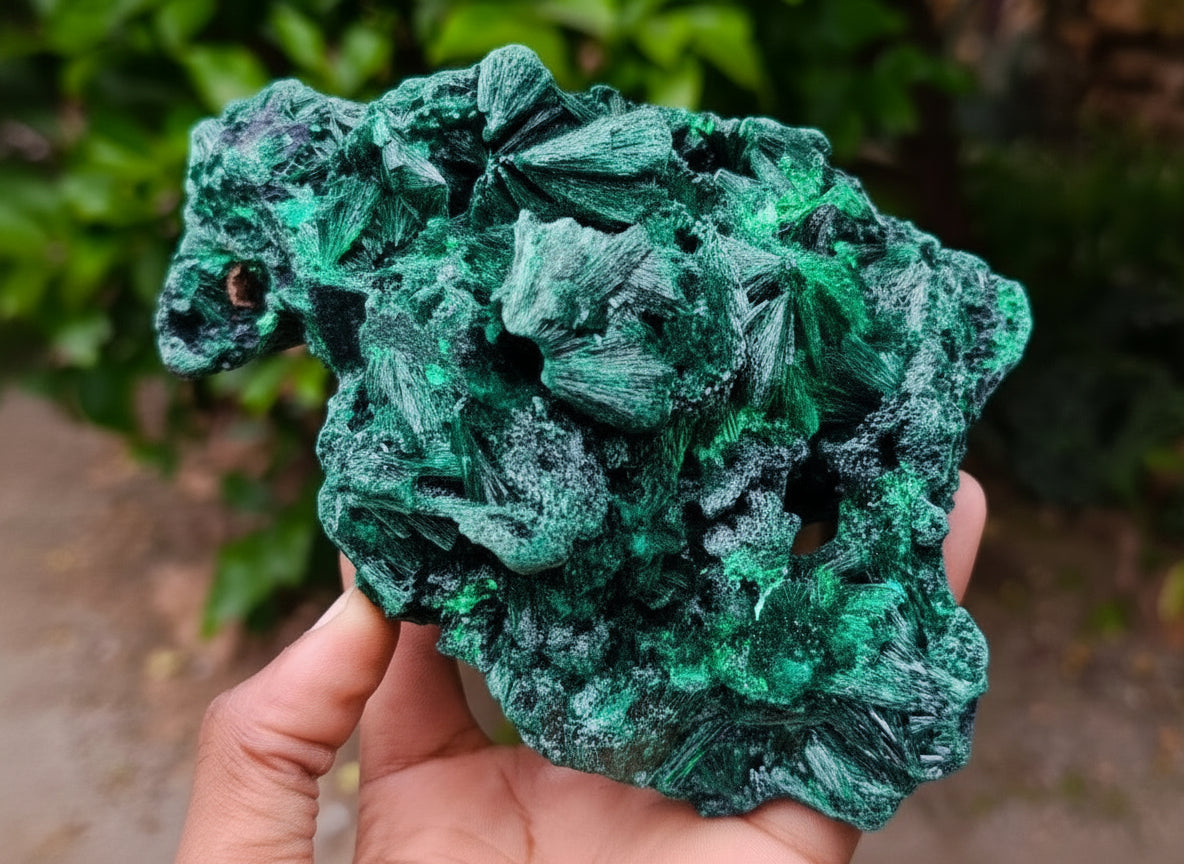 Natural Silky Malachite Specimens x 2 From Kasompe, Congo