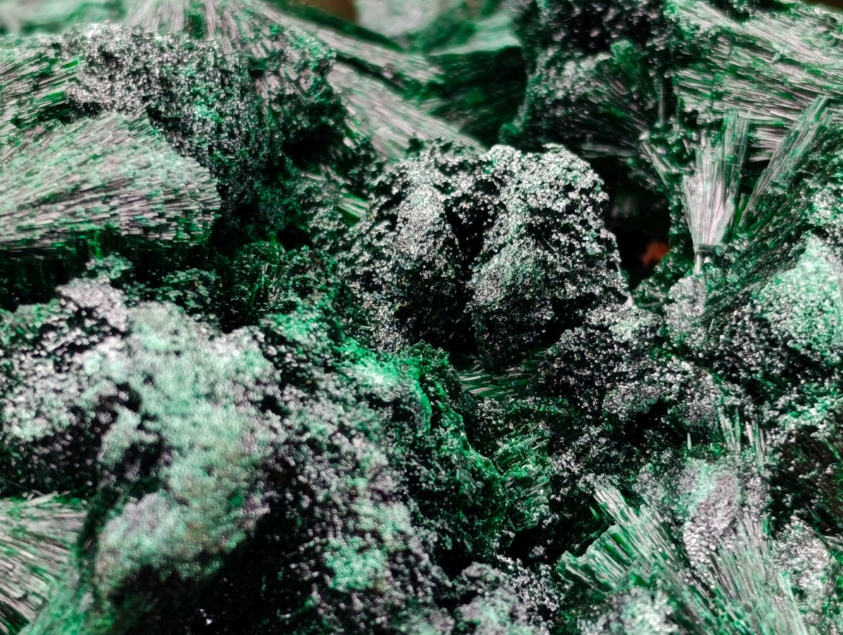 Natural Silky Malachite Specimens x 2 From Kasompe, Congo